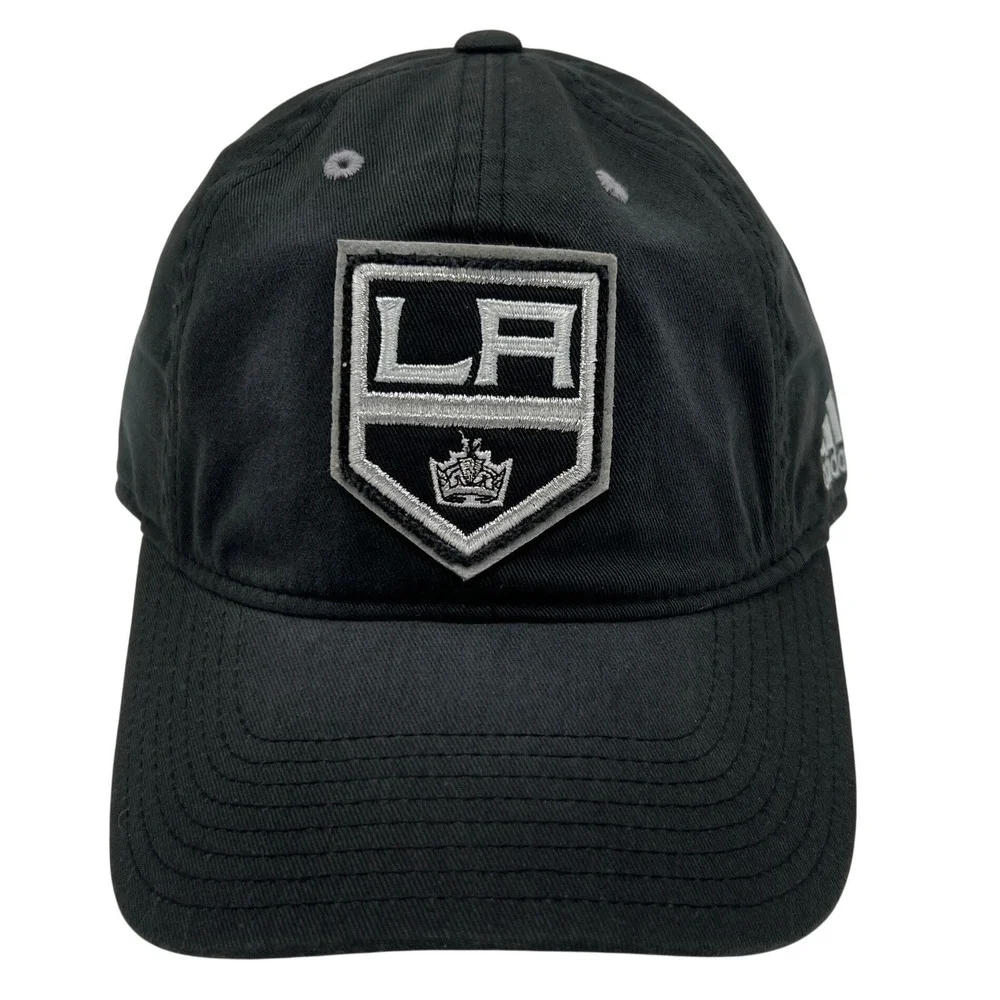 Adidas LA Kings NHL Slouch Adjustable Baseball Cap Black Cotton Hat NEW